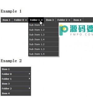 黑色风格淡入淡出效果多级菜单jQuery